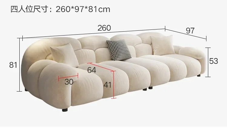 Fabric Minimalist Living Room Sofa Set 6 Seters Beige Sectional Designer Modern Sofas Couch Double Canape Salon Home Furniture
