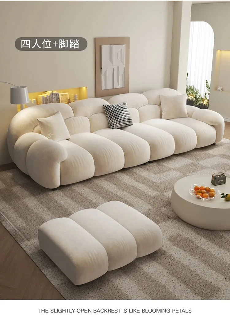 Fabric Minimalist Living Room Sofa Set 6 Seters Beige Sectional Designer Modern Sofas Couch Double Canape Salon Home Furniture