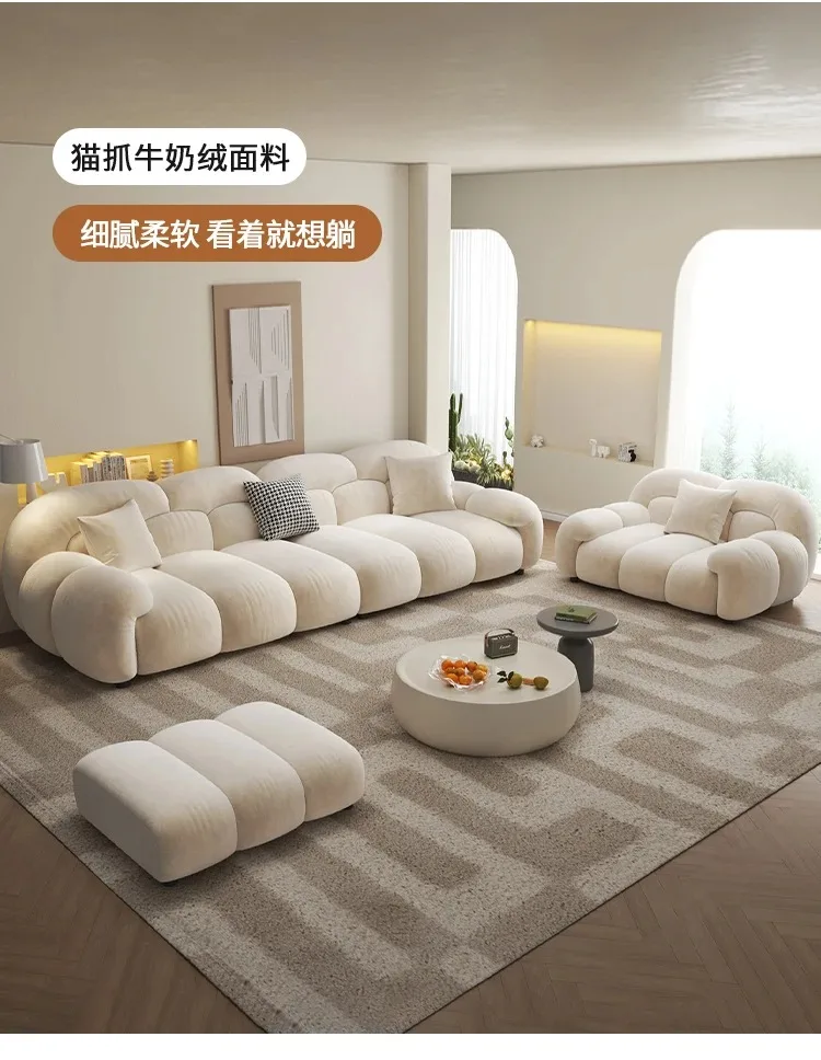 Fabric Minimalist Living Room Sofa Set 6 Seters Beige Sectional Designer Modern Sofas Couch Double Canape Salon Home Furniture