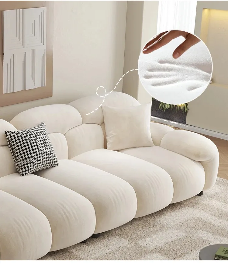 Fabric Minimalist Living Room Sofa Set 6 Seters Beige Sectional Designer Modern Sofas Couch Double Canape Salon Home Furniture