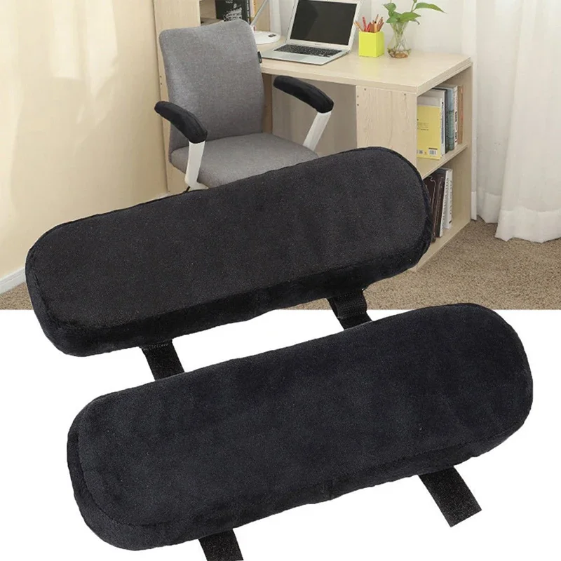 1/2Pcs Slow Rebound Memory Foam Armrest Cushion Pad Chair Mat Elbow Rest Cover Office Chair Arm Cover Black Grey Wholesale