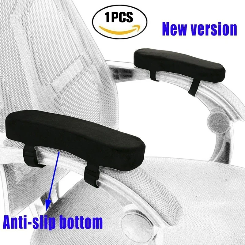 1/2Pcs Slow Rebound Memory Foam Armrest Cushion Pad Chair Mat Elbow Rest Cover Office Chair Arm Cover Black Grey Wholesale