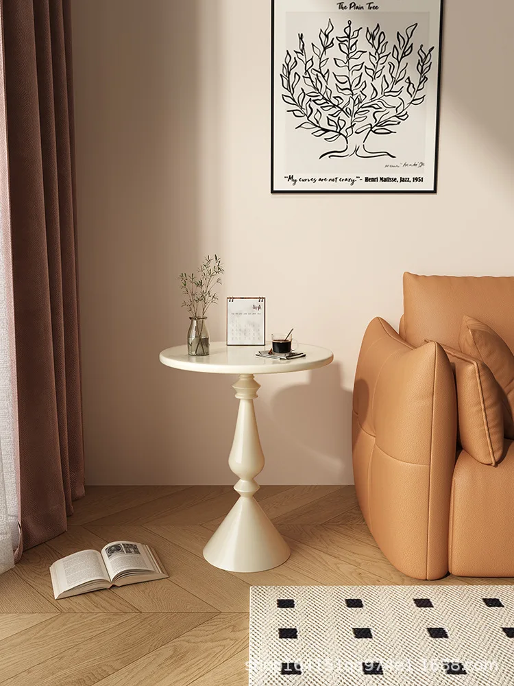 New Cream Style Living Room, Sofa Side Table, Small Movable Small Unit, Nordic Mini Coffee Table, Circular Table Coffee Tables