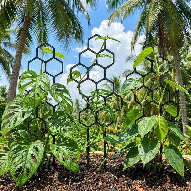1PC Honeycomb Design Plant Trellis, Rustproof Plastic Support For Potted Vines And Flowers, Indoor Outdoor Garden Climbing Frame
