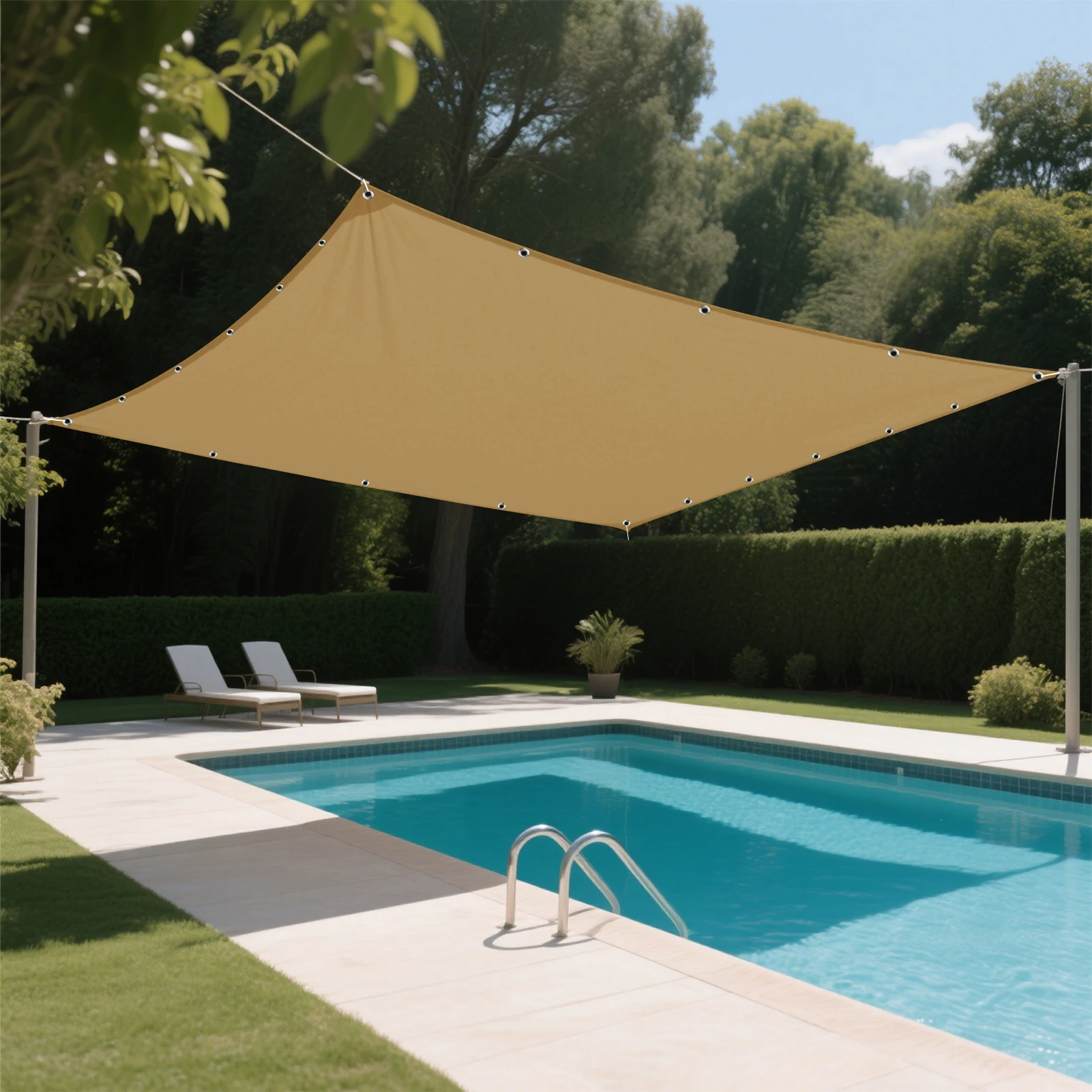 Waterproof Shade Sail with Grommets Tent Tarp Cover Sunshade Cloth Awning Canopy for Outdoor Garden Patio Camping Hiking Shelter