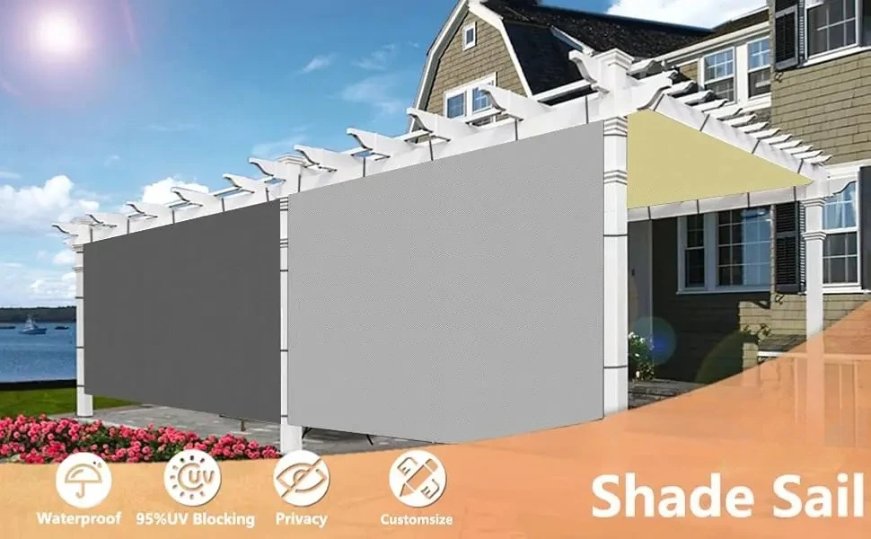Waterproof Shade Sail with Grommets Tent Tarp Cover Sunshade Cloth Awning Canopy for Outdoor Garden Patio Camping Hiking Shelter