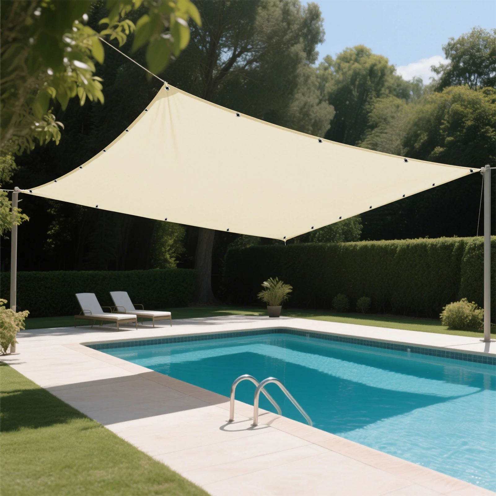 Waterproof Shade Sail with Grommets Tent Tarp Cover Sunshade Cloth Awning Canopy for Outdoor Garden Patio Camping Hiking Shelter