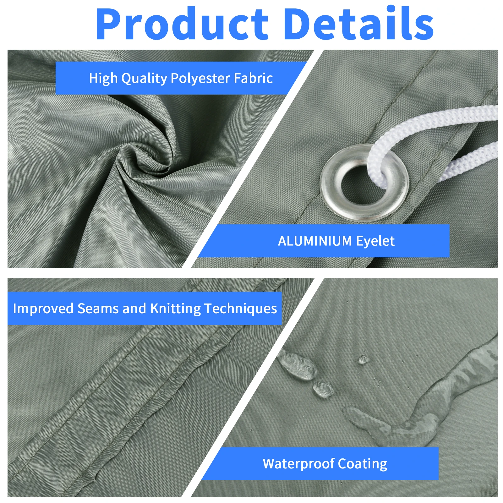 Waterproof Shade Sail with Grommets Tent Tarp Cover Sunshade Cloth Awning Canopy for Outdoor Garden Patio Camping Hiking Shelter