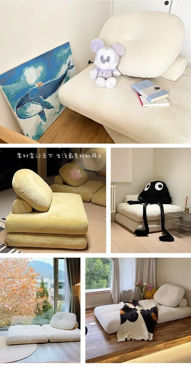 Modern Double Sofa Chair Bed Fabric single sofa Home Living Room Lounging Stylish Sofa Chair Seat Multifunction Folding Sofa Bed