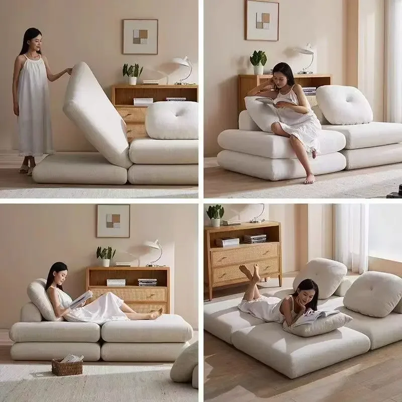 Modern Double Sofa Chair Bed Fabric single sofa Home Living Room Lounging Stylish Sofa Chair Seat Multifunction Folding Sofa Bed