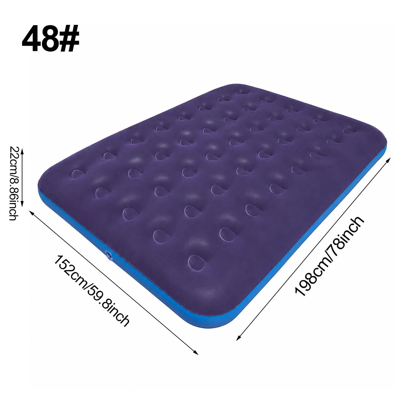 1PC Inflatable Air Mattress Flocked Top Air Bed Portable Camping & Home Guest Sleeping Pad Quick Inflate Durable Leakproof