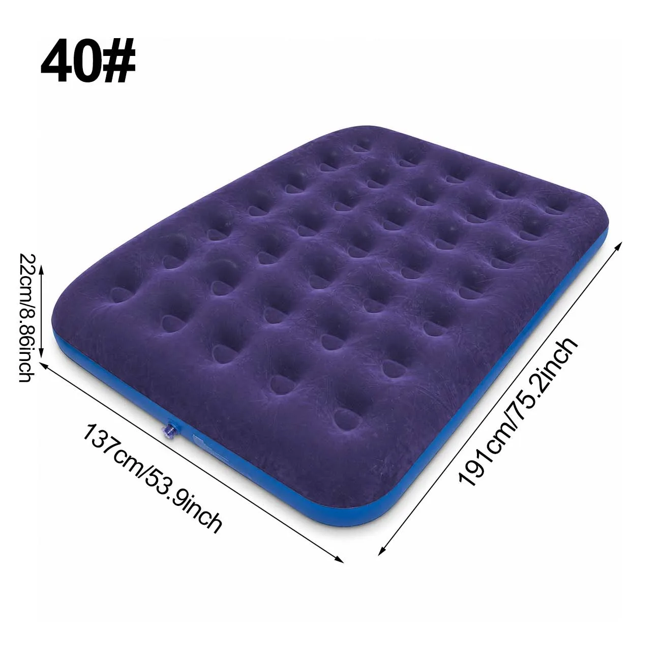 1PC Inflatable Air Mattress Flocked Top Air Bed Portable Camping & Home Guest Sleeping Pad Quick Inflate Durable Leakproof