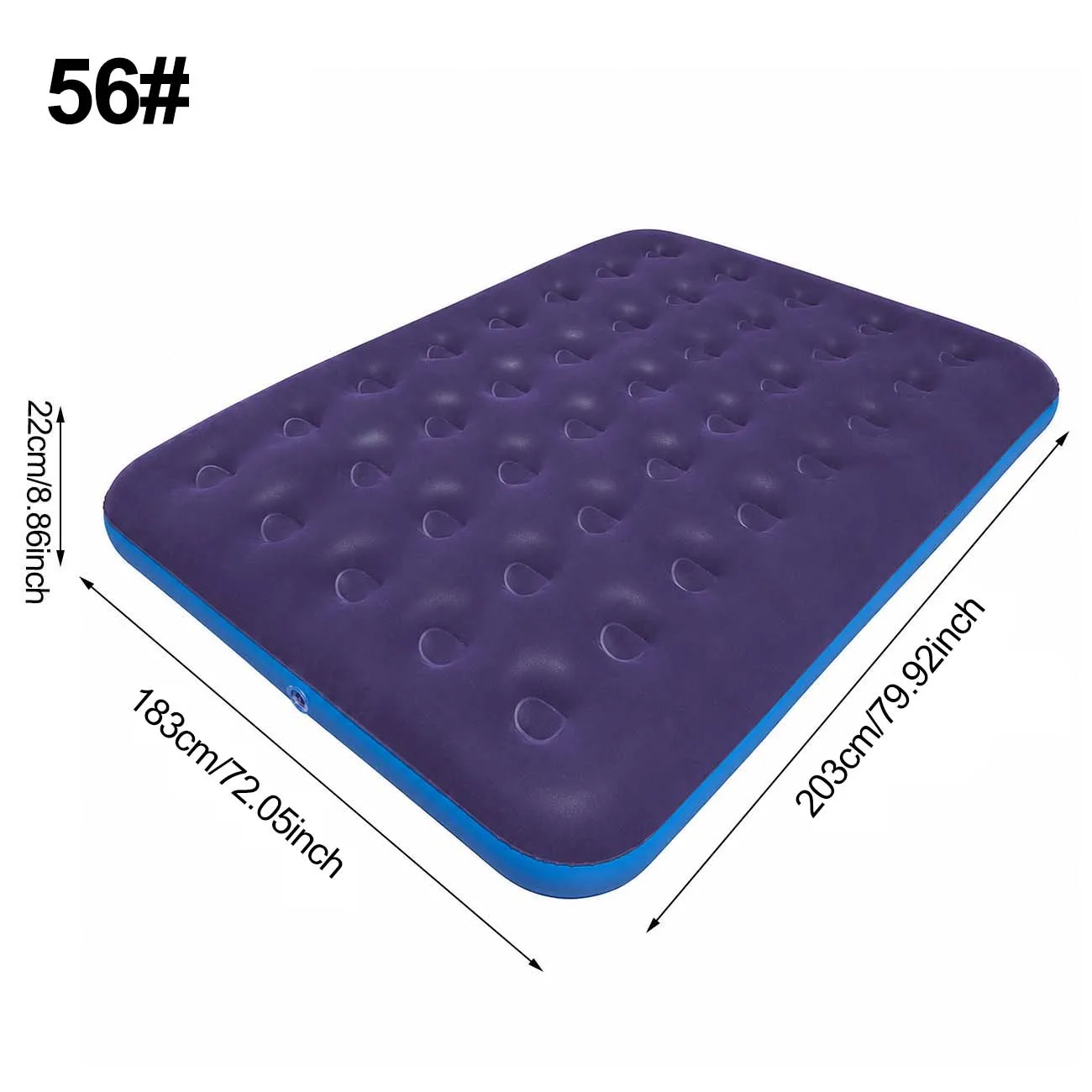 1PC Inflatable Air Mattress Flocked Top Air Bed Portable Camping & Home Guest Sleeping Pad Quick Inflate Durable Leakproof