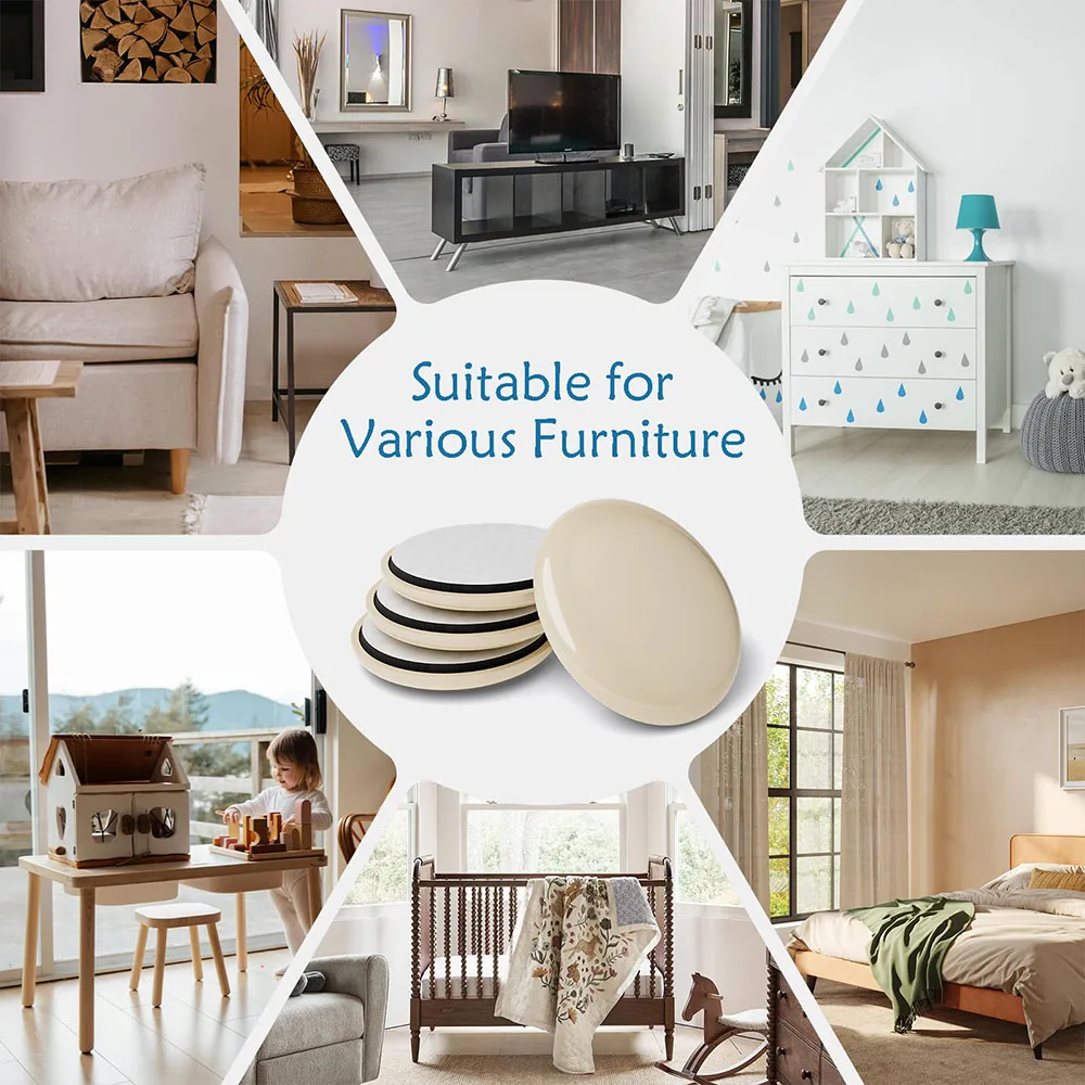 2-100Pcs Feet Glider Sliding Pads Home Furniture Sliders Furniture Gliders PTFE Square Floor Mover Pads For Household Hardware