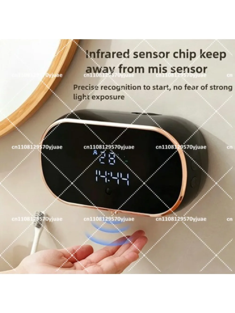 Rechargeable Electric Soap Dispenser Wall-Mounted with Digital Display 3 Levels Foaming Cleaning Machine