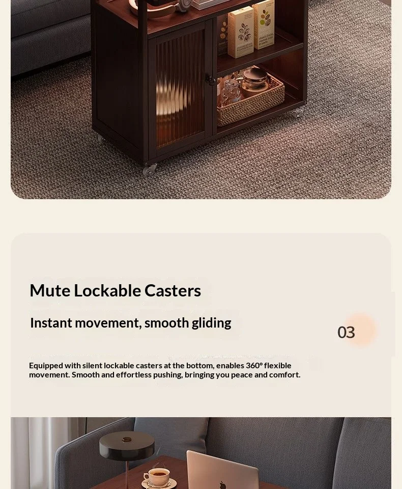Sofa Side Folding Coffee Table Rolling Casters Adjustable Height Lift Top Multifunctional Bedside Dining Small Apartment
