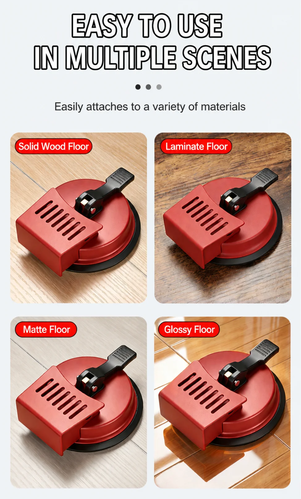 Wood Flooring Gap Repair Tool Heavy Duty Carbon Steel Single Head Suction Cup Floor Gap Fixer Installation Adjustment Tool for H