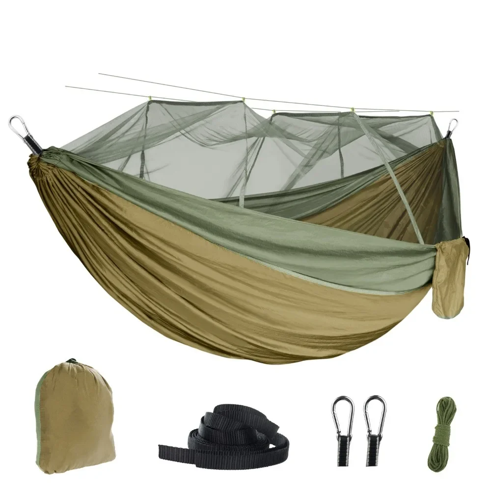 Family Courtyard V Frame Suspended Bed Outdoor Two People Detachable Mosquito Proof Mesh Hammock Camping Portable Sleeping Bag
