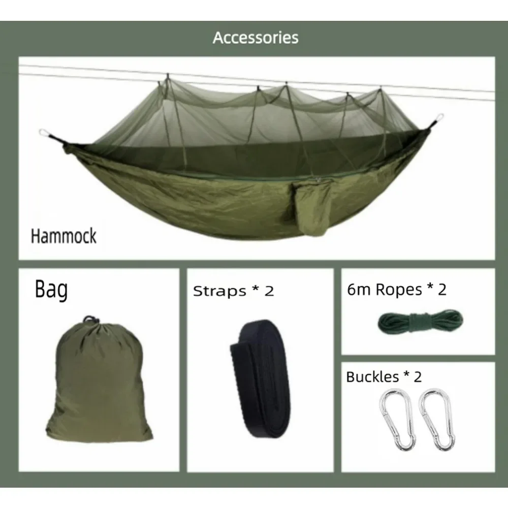 Family Courtyard V Frame Suspended Bed Outdoor Two People Detachable Mosquito Proof Mesh Hammock Camping Portable Sleeping Bag