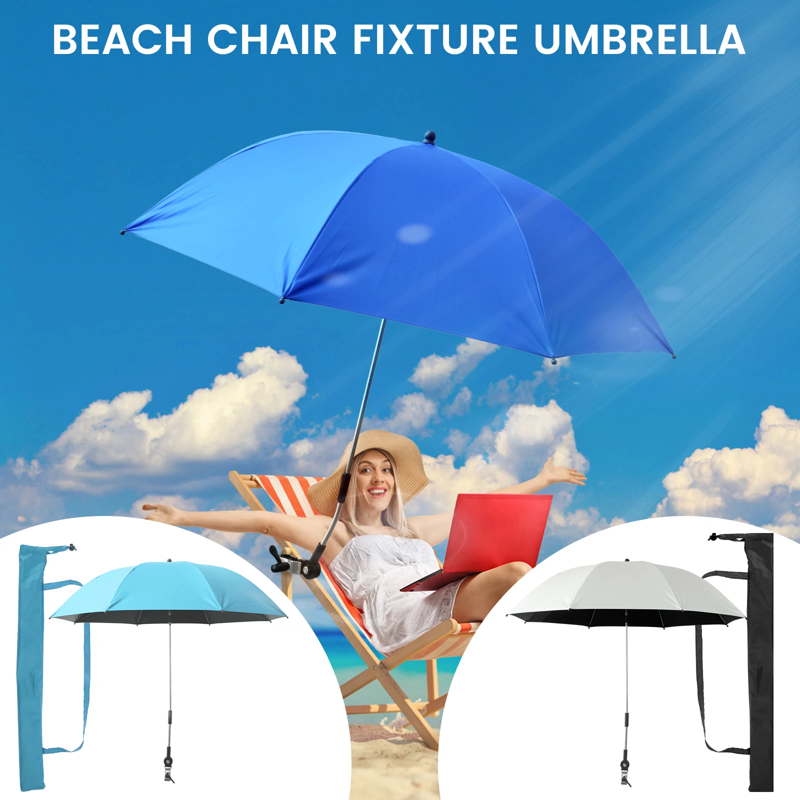 New Detachable Clamp Sun Umbrella Portable Foldable Chair Parasol For Camping Beach Fishing Chair Outdoor Sun Protection