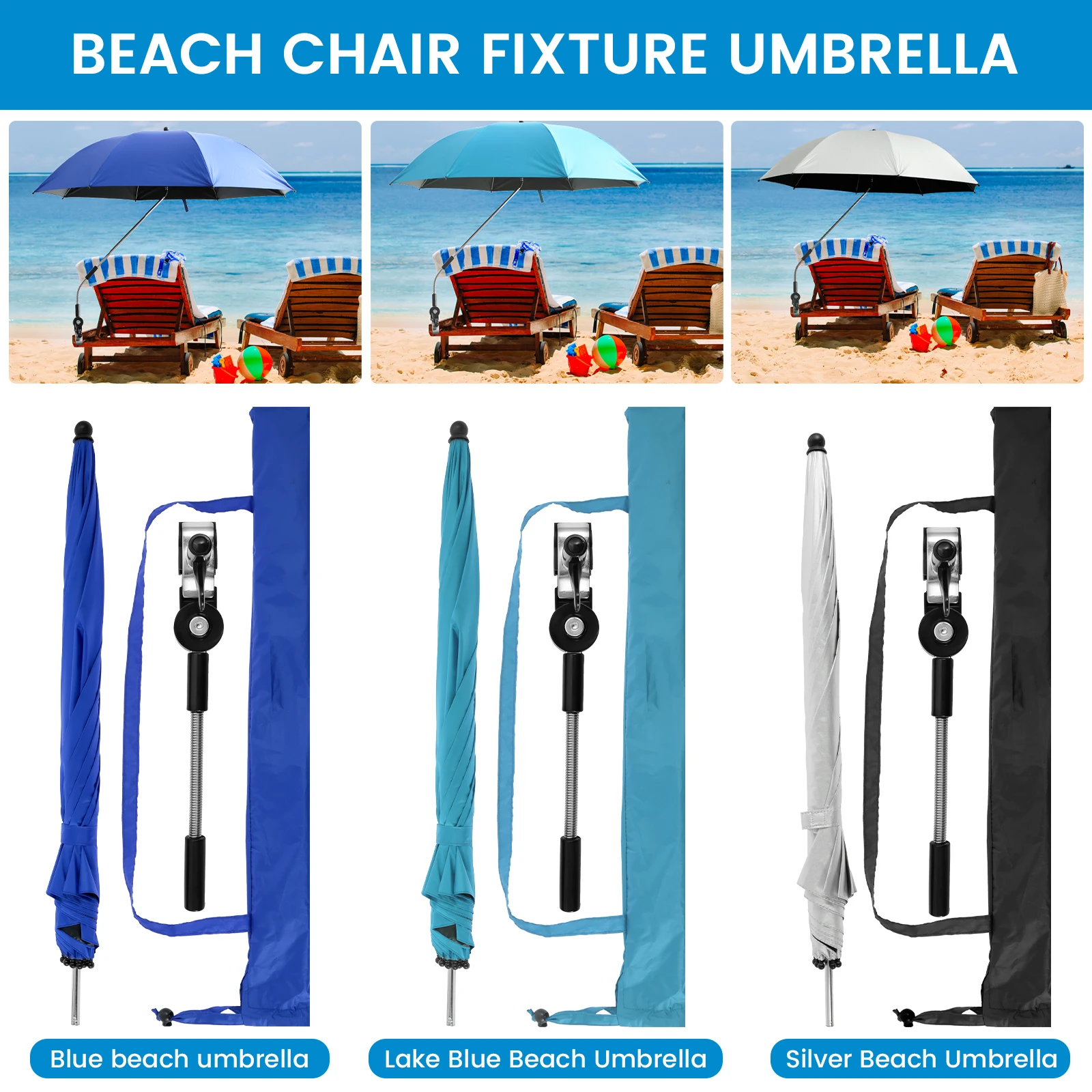 New Detachable Clamp Sun Umbrella Portable Foldable Chair Parasol For Camping Beach Fishing Chair Outdoor Sun Protection