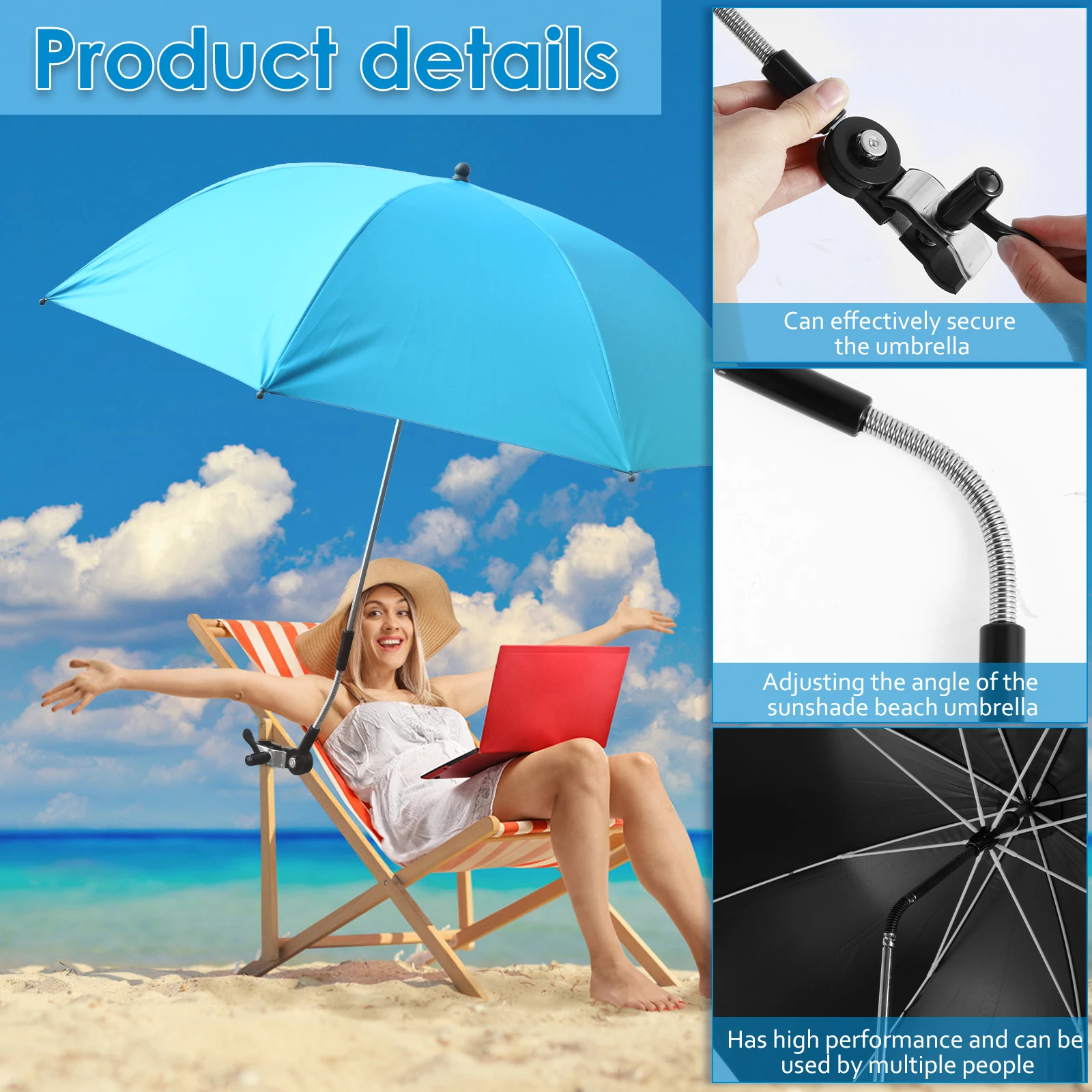 New Detachable Clamp Sun Umbrella Portable Foldable Chair Parasol For Camping Beach Fishing Chair Outdoor Sun Protection