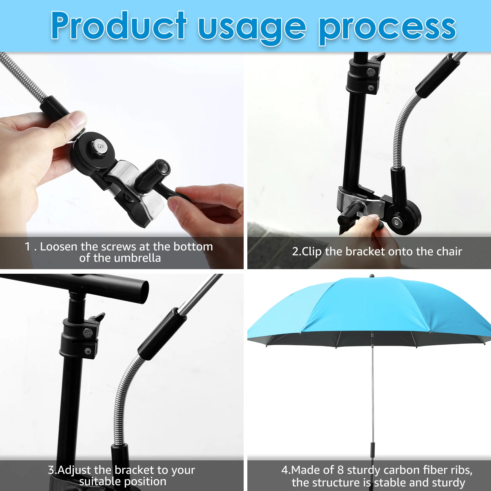 New Detachable Clamp Sun Umbrella Portable Foldable Chair Parasol For Camping Beach Fishing Chair Outdoor Sun Protection