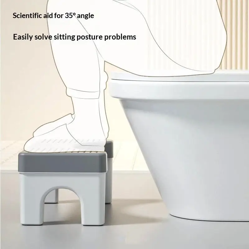 1Pcs Sturdy Plastic Toilet Squat Stool Non Slip Surface Stable Legs For Better Bowel Posture Adults Kids Bathroom