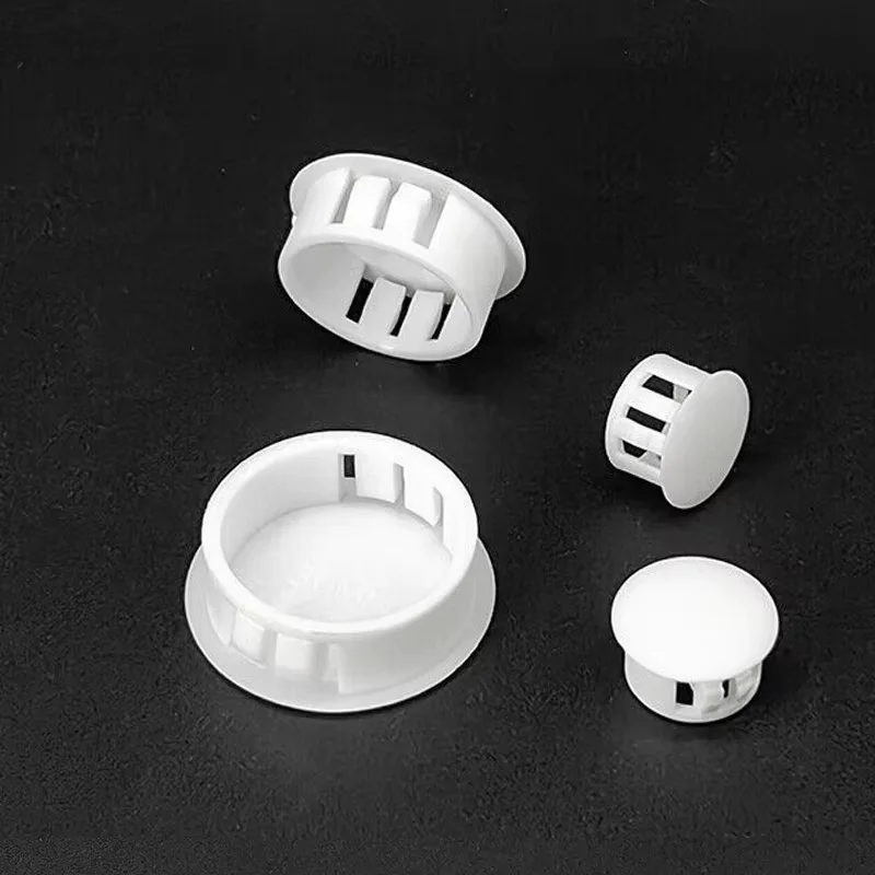 White Plastic Hole Plug Snap On Plug Furniture Door And Window Decoration Dust Cover 5mm~100mm
