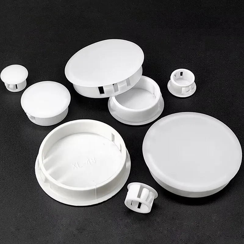 White Plastic Hole Plug Snap On Plug Furniture Door And Window Decoration Dust Cover 5mm~100mm