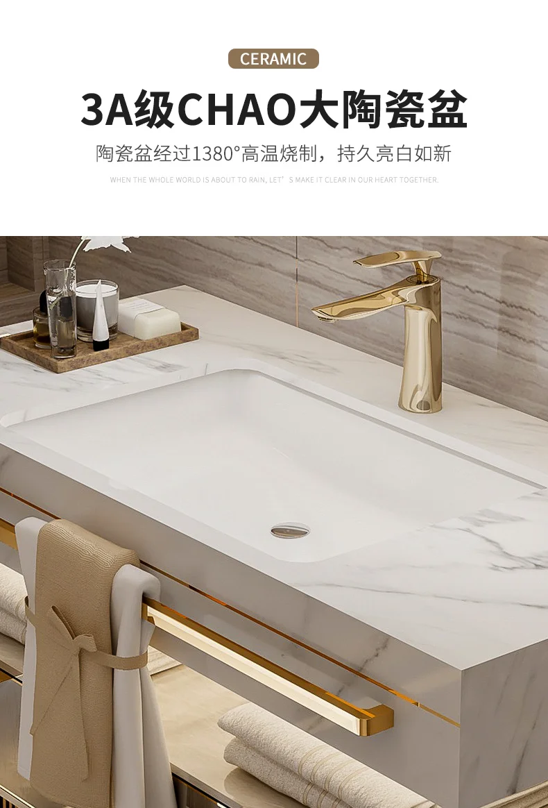 YL Luxury Floating Modern Bathroom Cabinet Mirror Led Light Smart Vanity Toilet Cabinet Space Saver Mobile Da Bagno Furniture