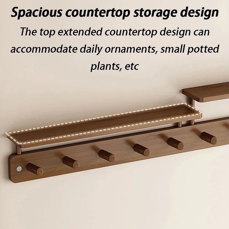Wall Mounted Coat Racks Entrance Hall Clothes Storage Rack Stand Interior Hallway Clothing Organizer Hanger with Storage Shelf