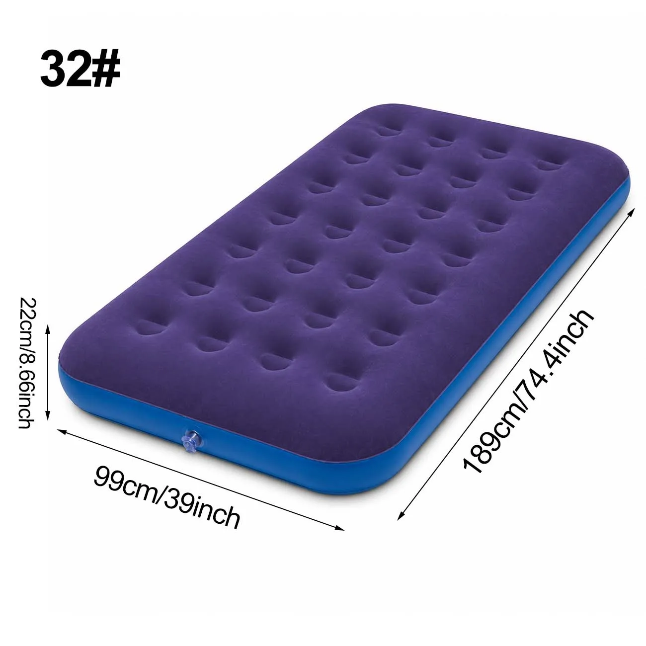 1PC Inflatable Air Mattress Air Bed, Quick Inflation Valve, Flocked Surface Thick Durable Portable Travel Camping Guest Bed