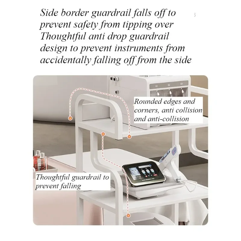 Beauty Instrument Cart Spectrometer Cart Small Bubble Movable Beauty Salon Trolley Special Tool Cart