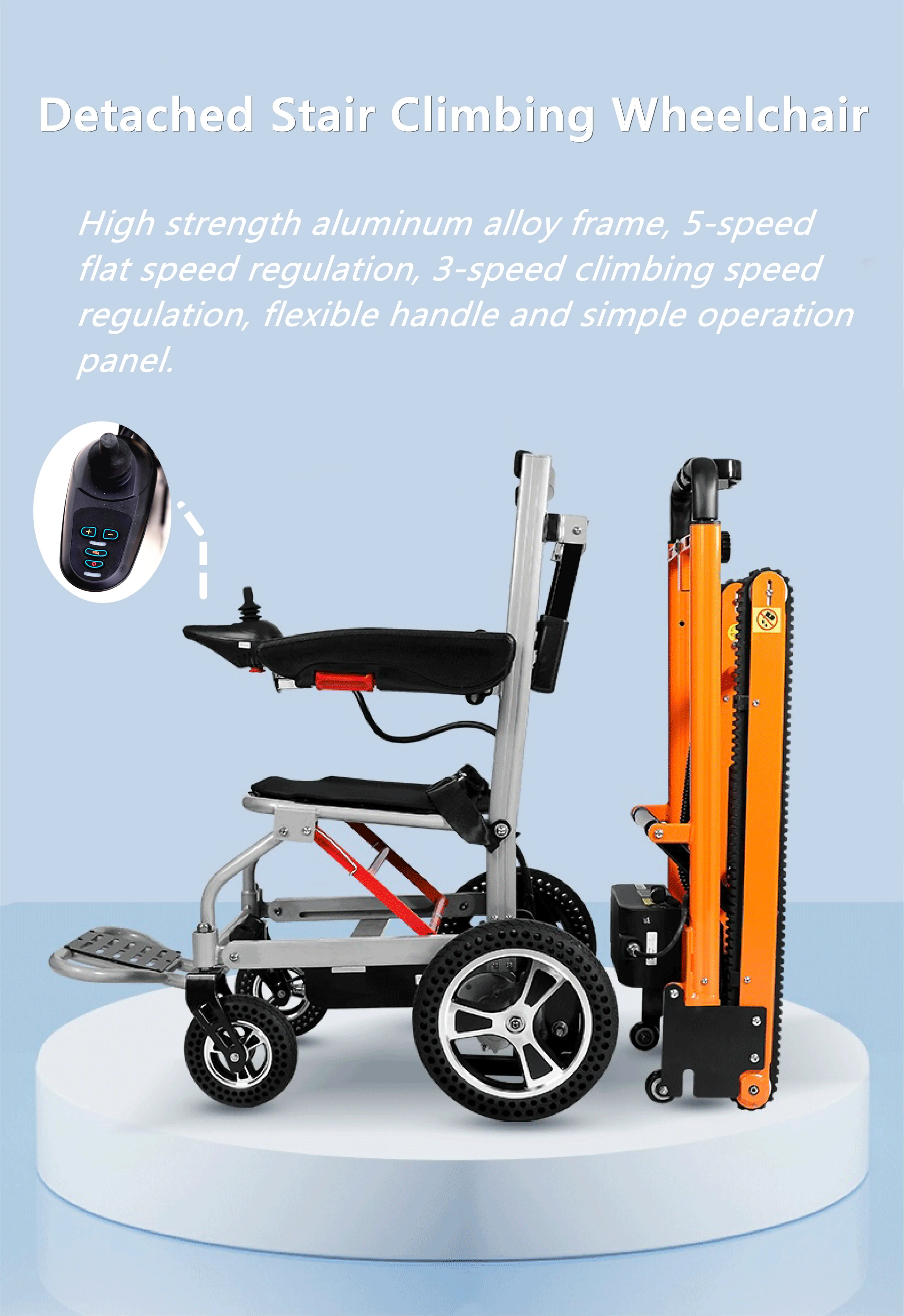 Longermay Factory Supply Lightweight Chair Lift Electric Split Stair Climbing Wheelchair With CE Certificate