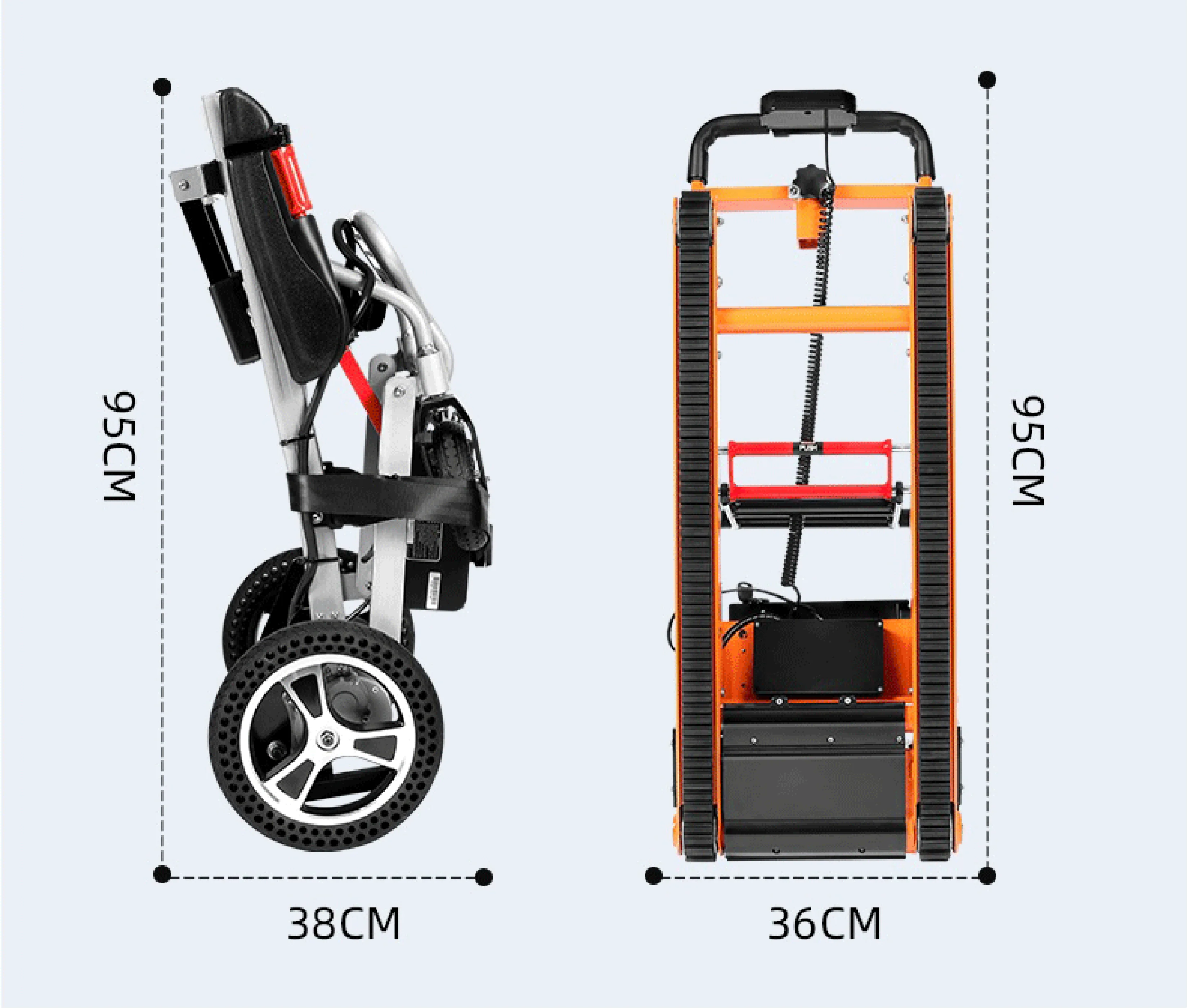 Longermay Factory Supply Lightweight Chair Lift Electric Split Stair Climbing Wheelchair With CE Certificate