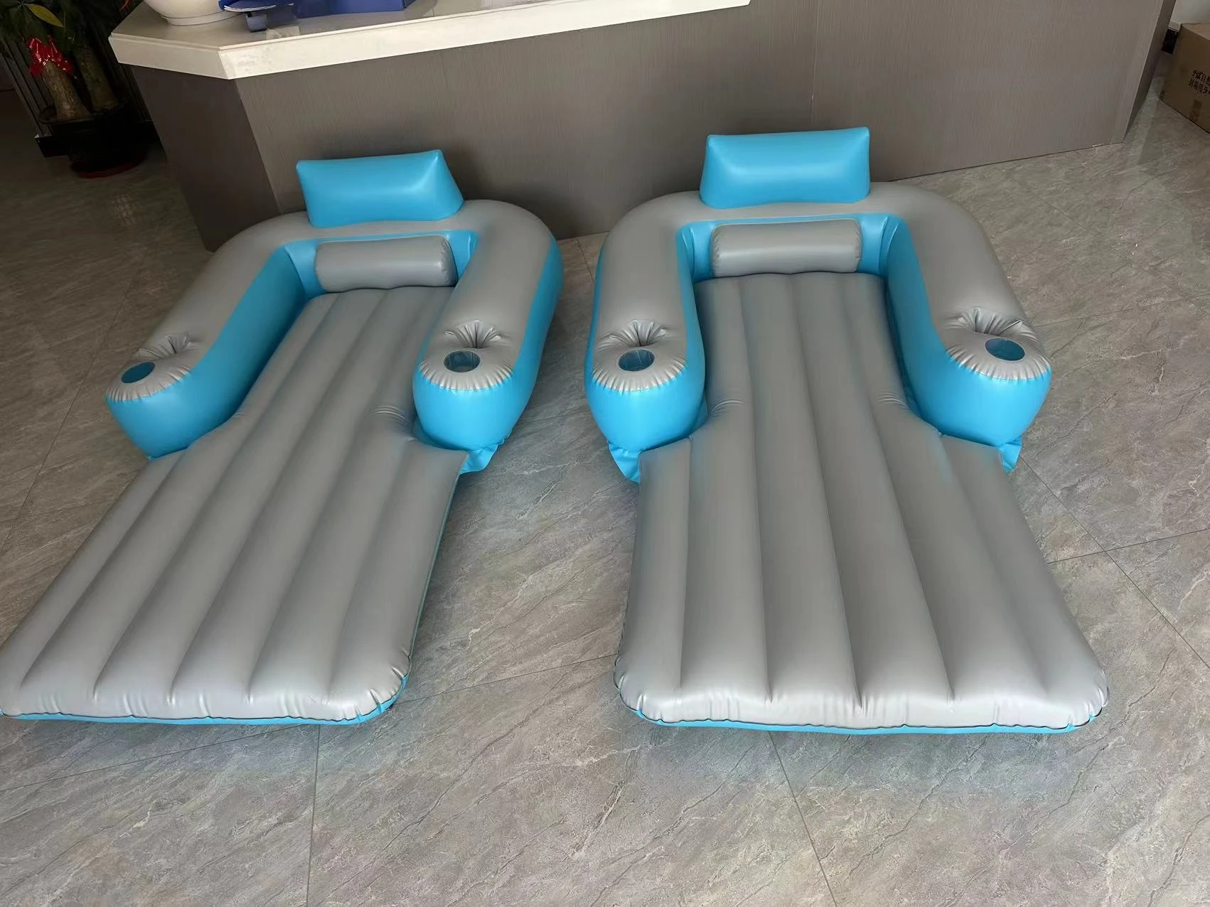 Inflatable Automatic Floating Row Built-in Propulsion Motor Rings Outdoor Swimming Pool Water Foldable Backrest Motor Lounge