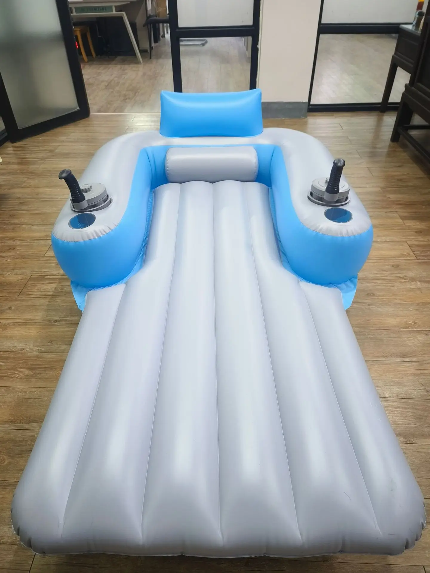 Inflatable Automatic Floating Row Built-in Propulsion Motor Rings Outdoor Swimming Pool Water Foldable Backrest Motor Lounge