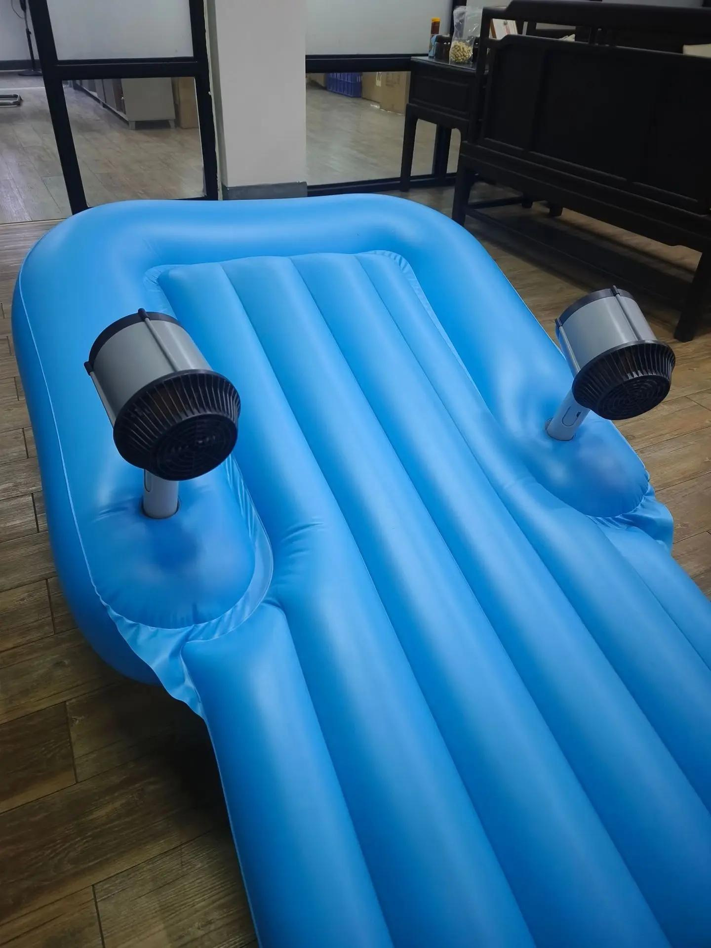 Inflatable Automatic Floating Row Built-in Propulsion Motor Rings Outdoor Swimming Pool Water Foldable Backrest Motor Lounge