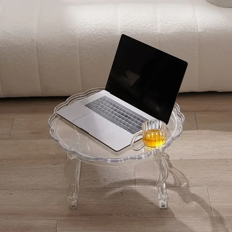Acrylic small coffee table,Furniture Nordic, Coffee Table, Simple, Home, Small Round Table, Balcony, Acrylic, Transparent, Round