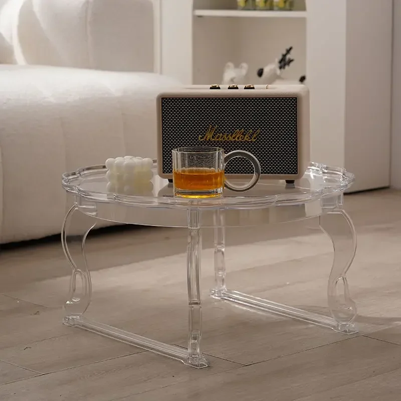 Acrylic small coffee table,Furniture Nordic, Coffee Table, Simple, Home, Small Round Table, Balcony, Acrylic, Transparent, Round