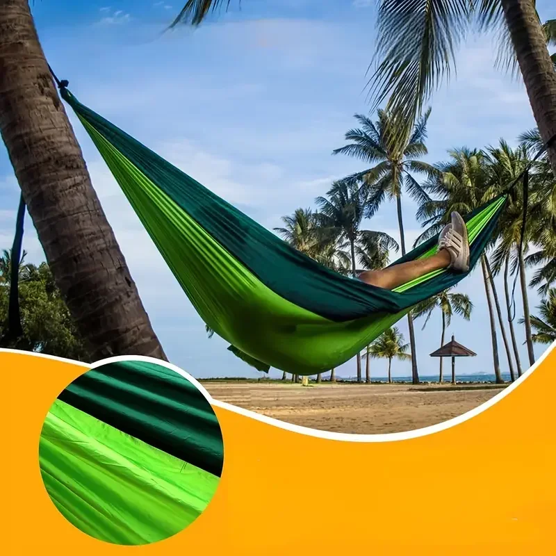 Portable Lightweight Parachute Nylon Camping Hammock, Outdoor Gear for Backpacking Travel Survival