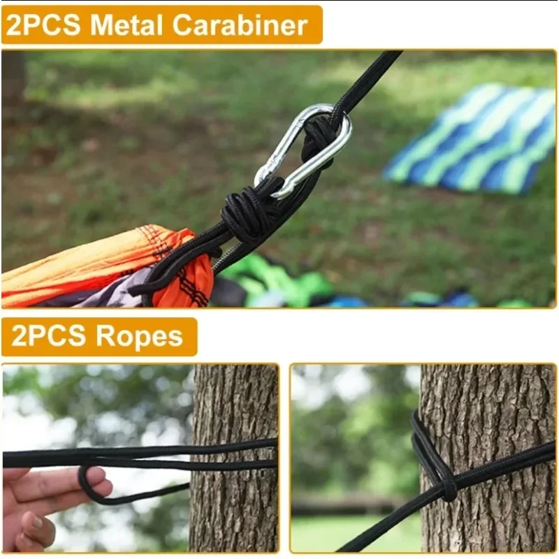 Portable Lightweight Parachute Nylon Camping Hammock, Outdoor Gear for Backpacking Travel Survival