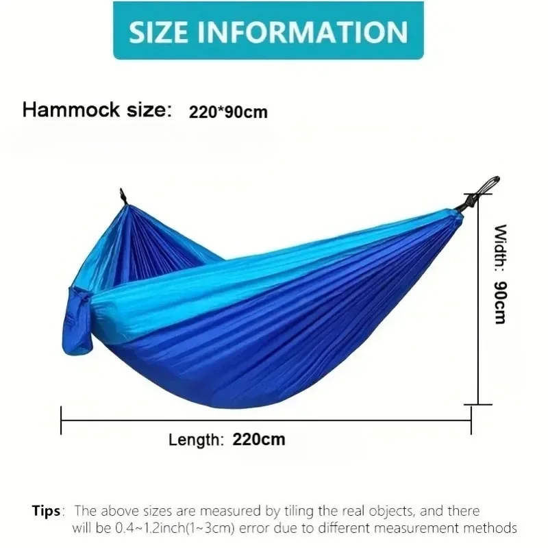 Portable Lightweight Parachute Nylon Camping Hammock, Outdoor Gear for Backpacking Travel Survival