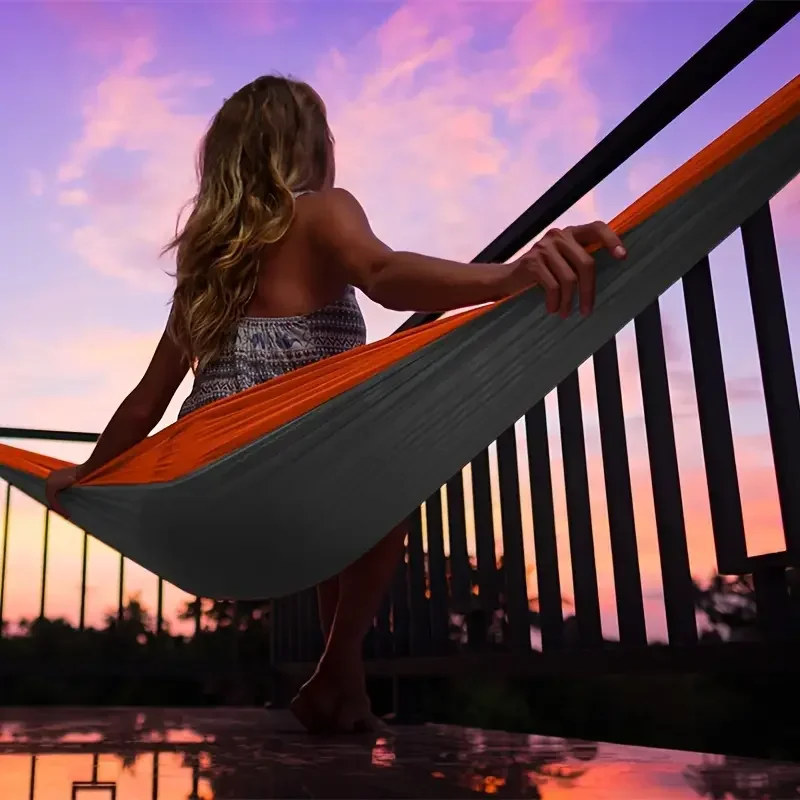 Portable Lightweight Parachute Nylon Camping Hammock, Outdoor Gear for Backpacking Travel Survival