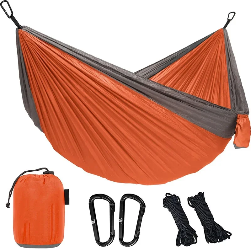 Portable Lightweight Parachute Nylon Camping Hammock, Outdoor Gear for Backpacking Travel Survival