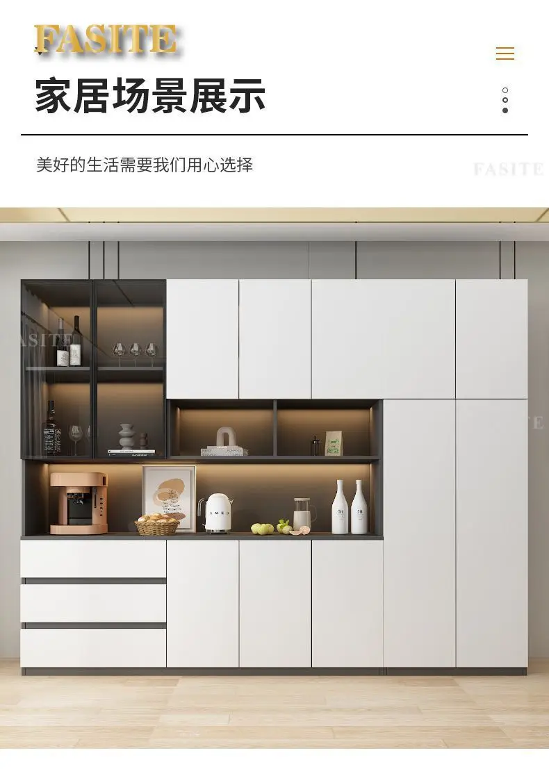 LivingRoom Cabinet Premium Solid Wood Dining Side Cabinet Integrated Household Light Luxury High-end Wine Cabinet Storage Locker