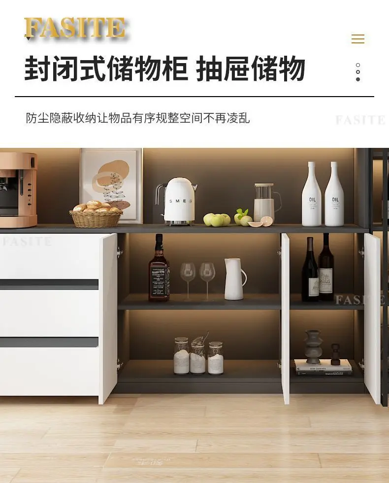 LivingRoom Cabinet Premium Solid Wood Dining Side Cabinet Integrated Household Light Luxury High-end Wine Cabinet Storage Locker