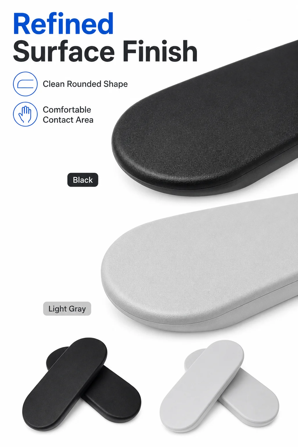 Herman Miller Sayl 4D Arm Pads Replacement Black/Light Gray 1 Pair Office Chair Armrest Pad Caps Repair Parts