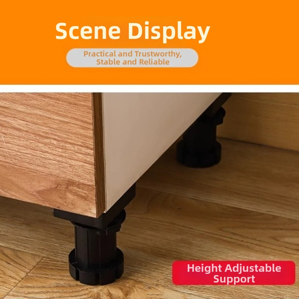 Heavy Duty Cupboard Foot Load Bearing Bracket Anti-Slip Cabinet Leg 8/10/12/15cm Adjustable Height Cabinet Levelers For Bathroom